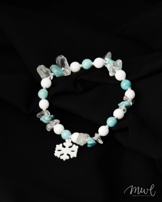 Bransoletka z kamieni naturalnych: KRYSZTAŁ GÓRSKI, TURKUS