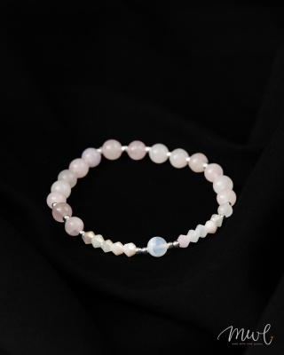 Bransoletka z kamieni naturalnych: KWARC RÓŻOWY