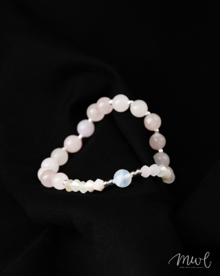 Bransoletka z kamieni naturalnych: KWARC RÓŻOWY