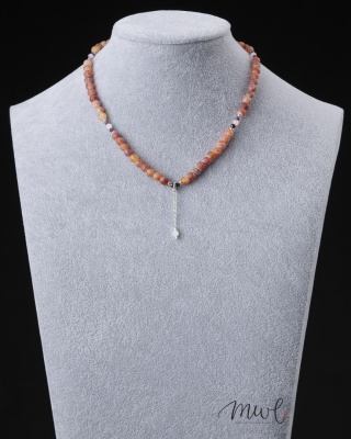 Naszyjnik z kamieni naturalnych: AGAT, RUBIN, HEMATYT