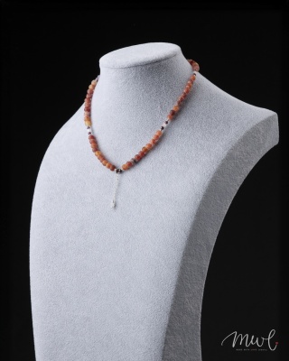 Naszyjnik z kamieni naturalnych: AGAT, RUBIN, HEMATYT