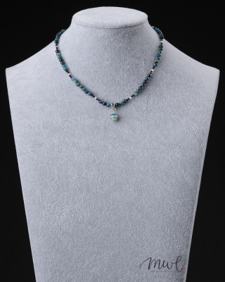 Naszyjnik z kamieni naturalnych: APATYT, TURMALIN, KRYSZTAŁ GÓRSKI