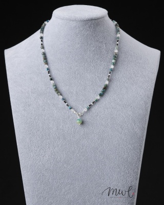 Naszyjnik z kamieni naturalnych: APATYT, TURMALIN, KRYSZTAŁ GÓRSKI