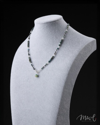 Naszyjnik z kamieni naturalnych: APATYT, TURMALIN, KRYSZTAŁ GÓRSKI