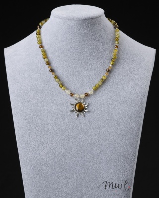 Naszyjnik z kamieni naturalnych: AGAT, TYGRYSIE OKO, CYTRYN