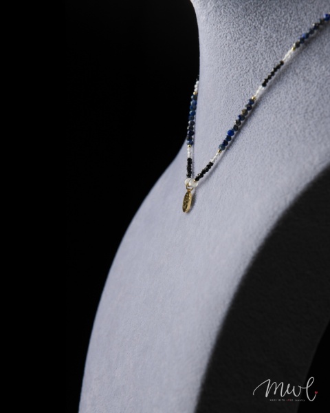 Naszyjnik z kamieni naturalnych: TURMALIN, APATYT, KRYSZTAŁ GÓRSKI