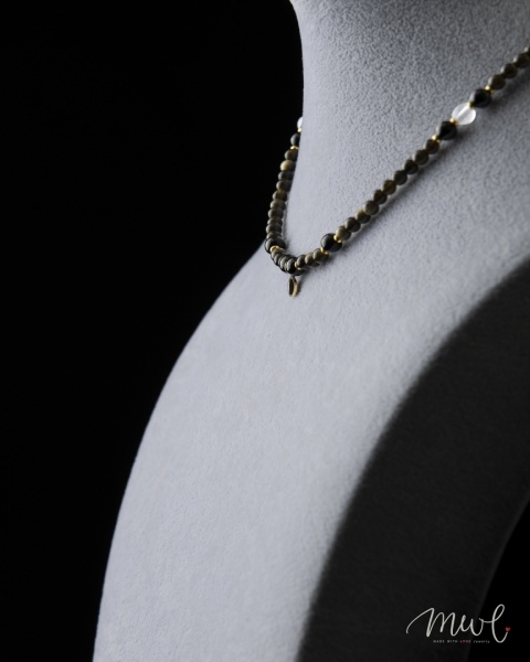 Naszyjnik z kamieni naturalnych: OBSYDIAN