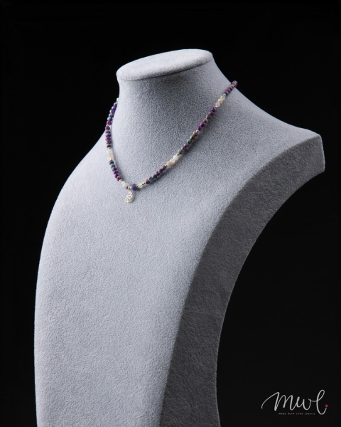 Naszyjnik z kamieni naturalnych: JASPIS, AGAT, HEMATYT