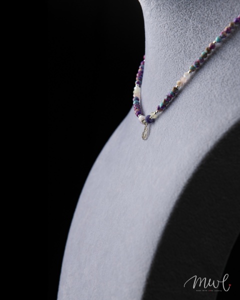 Naszyjnik z kamieni naturalnych: JASPIS, AGAT, HEMATYT