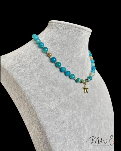 Naszyjnik z kamieni naturalnych: AGAT, HEMATYT