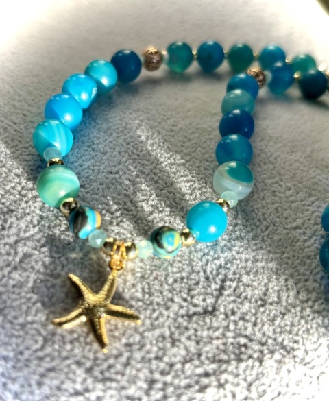 Naszyjnik z kamieni naturalnych: AGAT, HEMATYT